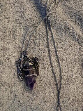 amethyst dragon renfaire necklace